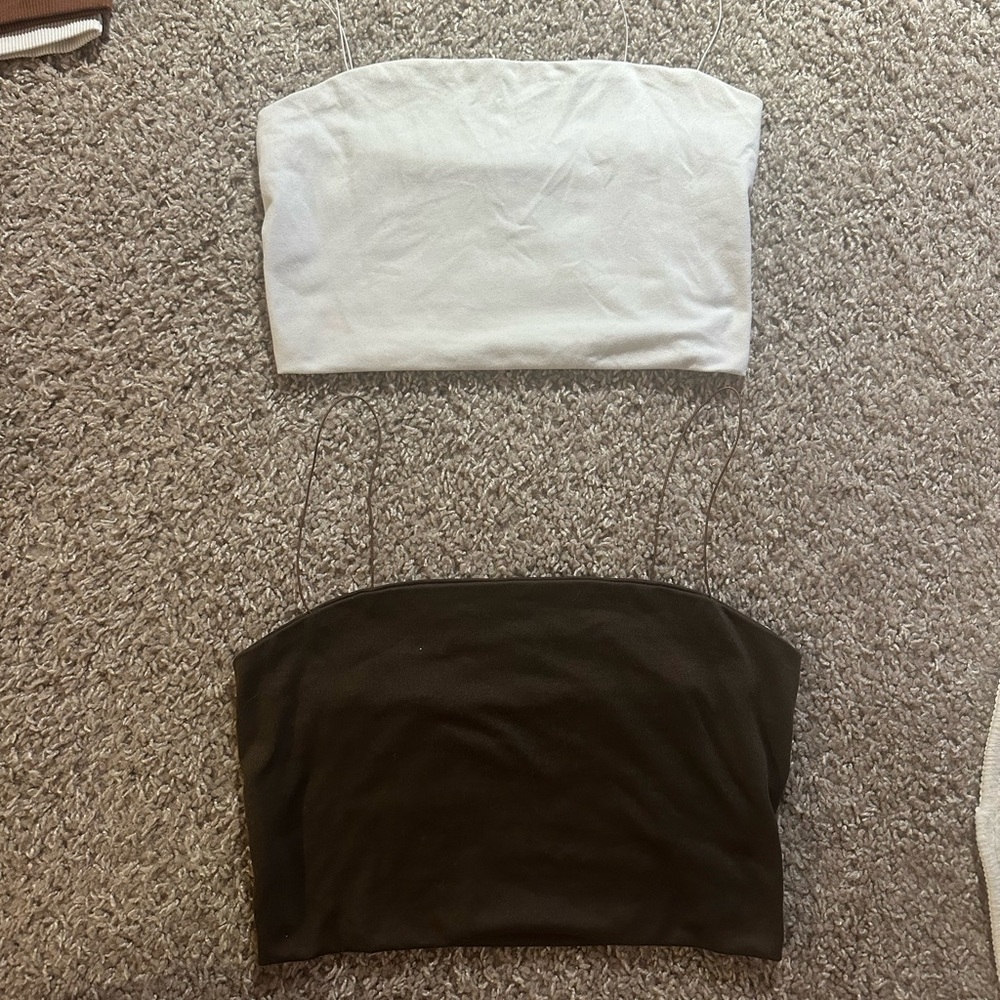 SHEIN White and Black Camisole Tops